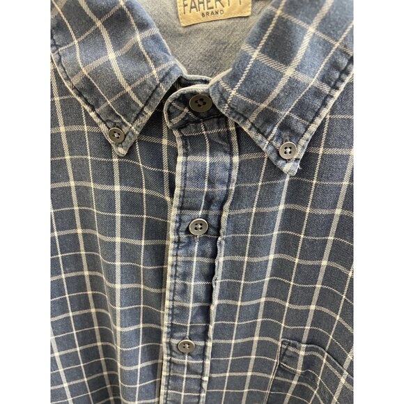 Faherty Men's Blue Plaid Long Sleeve Button Down Shirt Size Xl Light Flannel - Picture 5 of 9